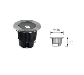 Leds-C4 Gea Power Led Uplight grondspot 6Watt richtbaar RVS