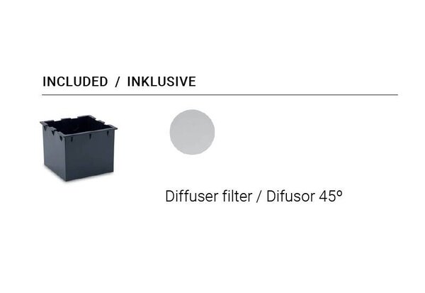 Leds-C4 Gea Power Led Uplight vierkante grondspot 6Watt richtbaar RVS