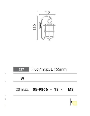Leds-C4 Rustica outdoor wandlamp rustiek bruin/zwart E-27