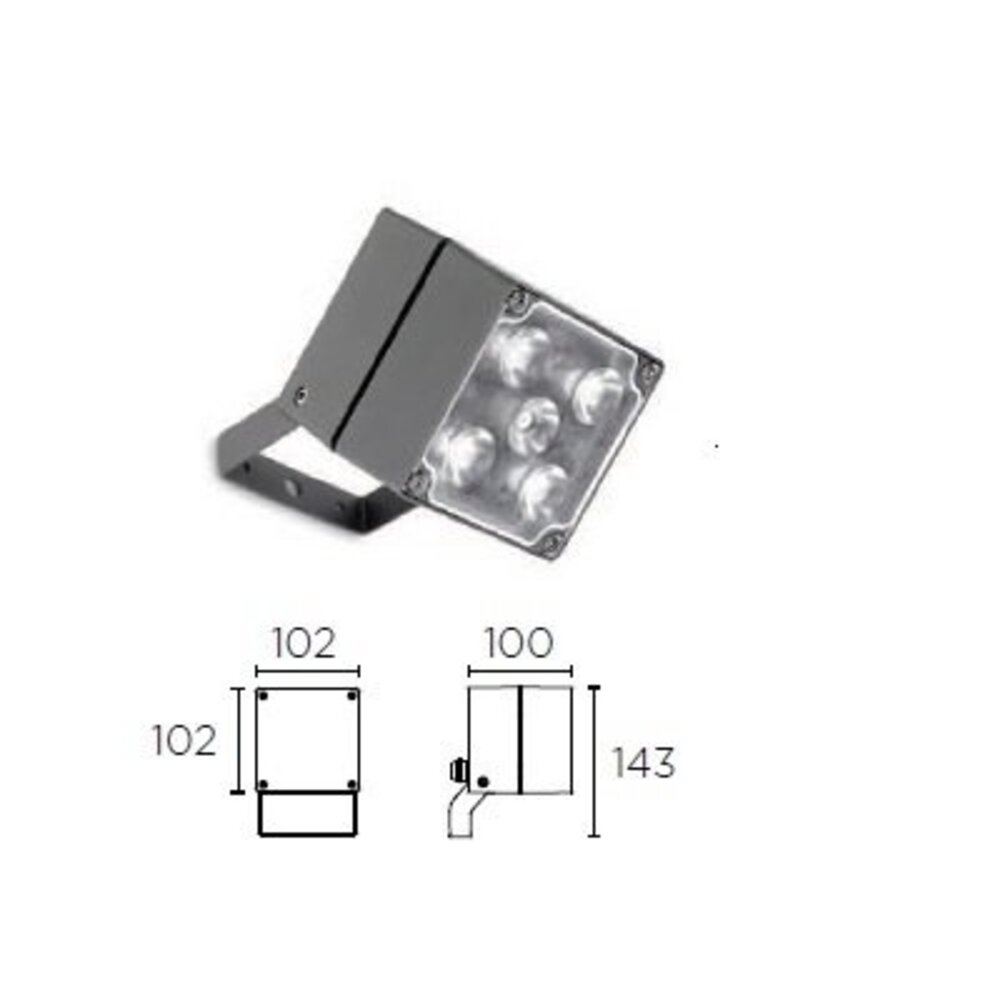 Leds-C4 Cube Led spotlight 15Watt-3000K antraciet