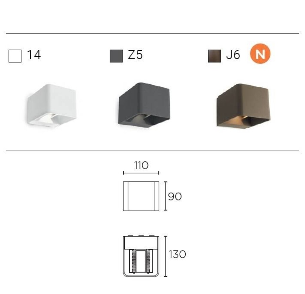 Leds-C4 Wilson wandlamp 9W-3000K verstelbare lichtbundels