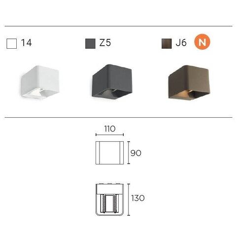 Leds-C4 Wilson wandlamp 9W-3000K verstelbare lichtbundels