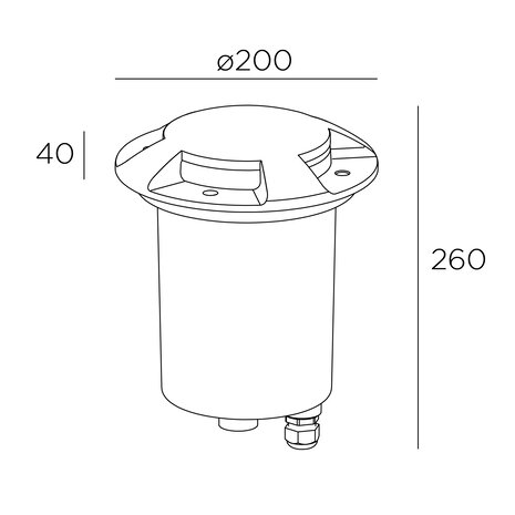 Leds-C4 Xena Ø20cm LED 4-weg 4.6W grond inbouw alu grijs