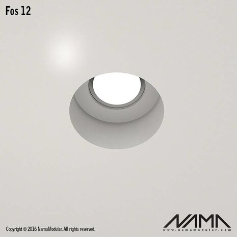 NAMA Fos12 trimless gips inbouwspot verdiept rond voor Ø50mm led