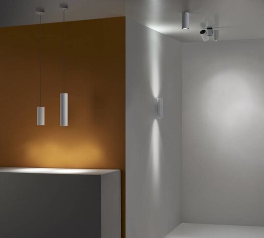 Leds-C4 Pipe richtbare opbouwspot LED 2 x GU10 wit/zwart