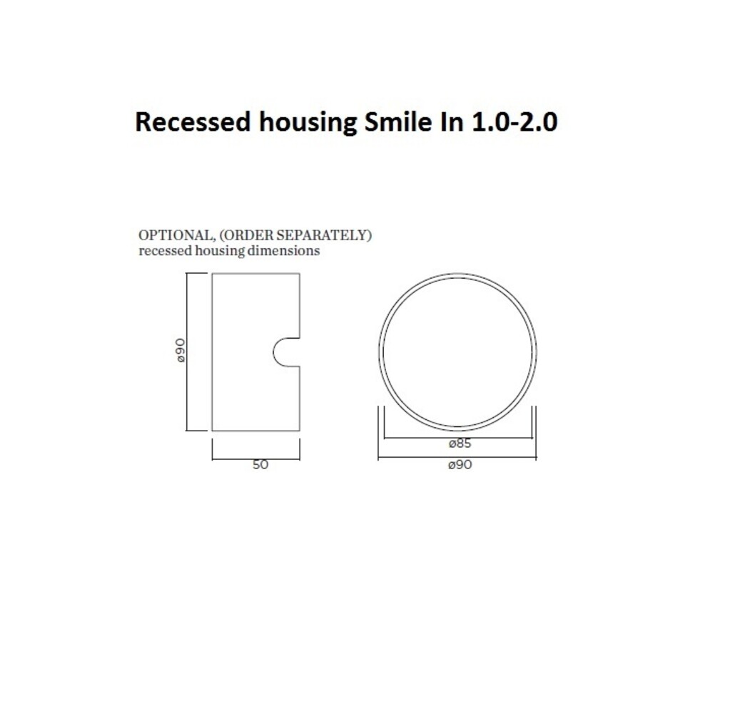 Wever-Ducre Recessed housing voor Smile 1.0-2.0 Wever-Ducre Recessed housing voor Smile 1.0-2.0