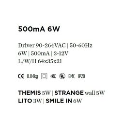 Wever-Ducre Driver 500mA-6Watt niet dimbaar