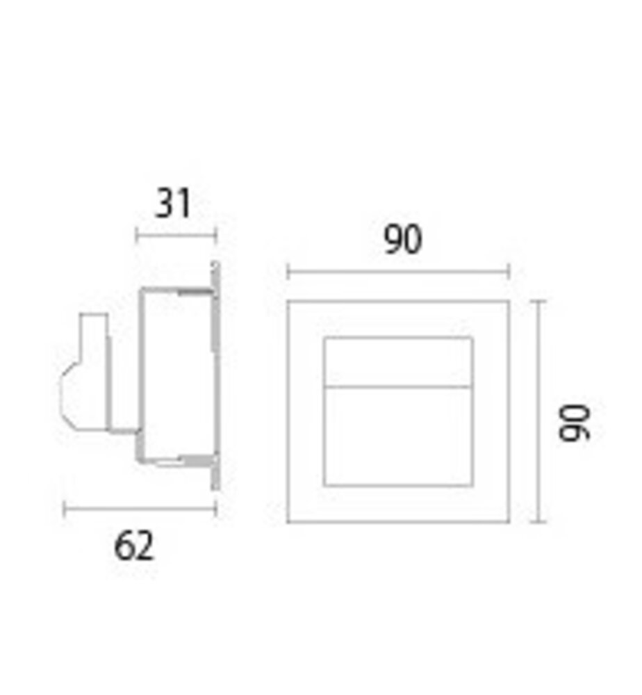 Leds-C4 Sign led wand inbouw 2,2W/700mA-3000K, excl driver