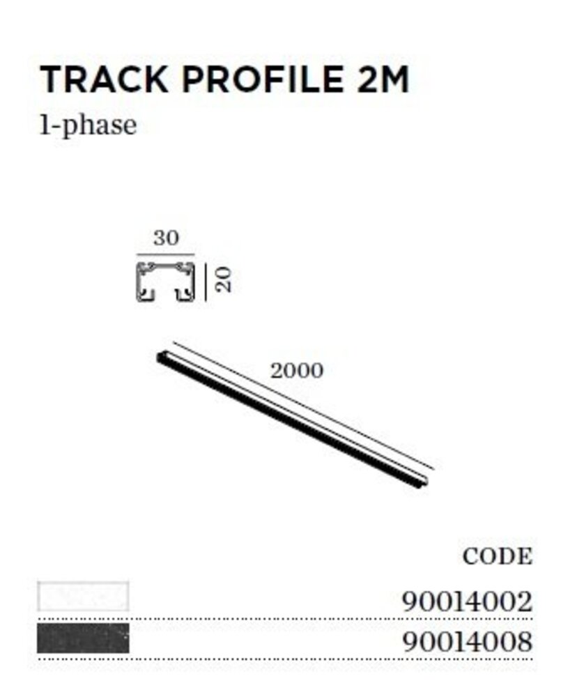 Wever-Ducre Track 1-fase opbouw 200cm in wit of zwart