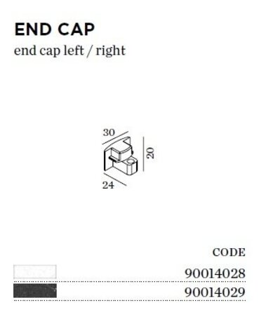 Wever-Ducre Track 1-fase End Cap (eindstuk)  in wit of zwart