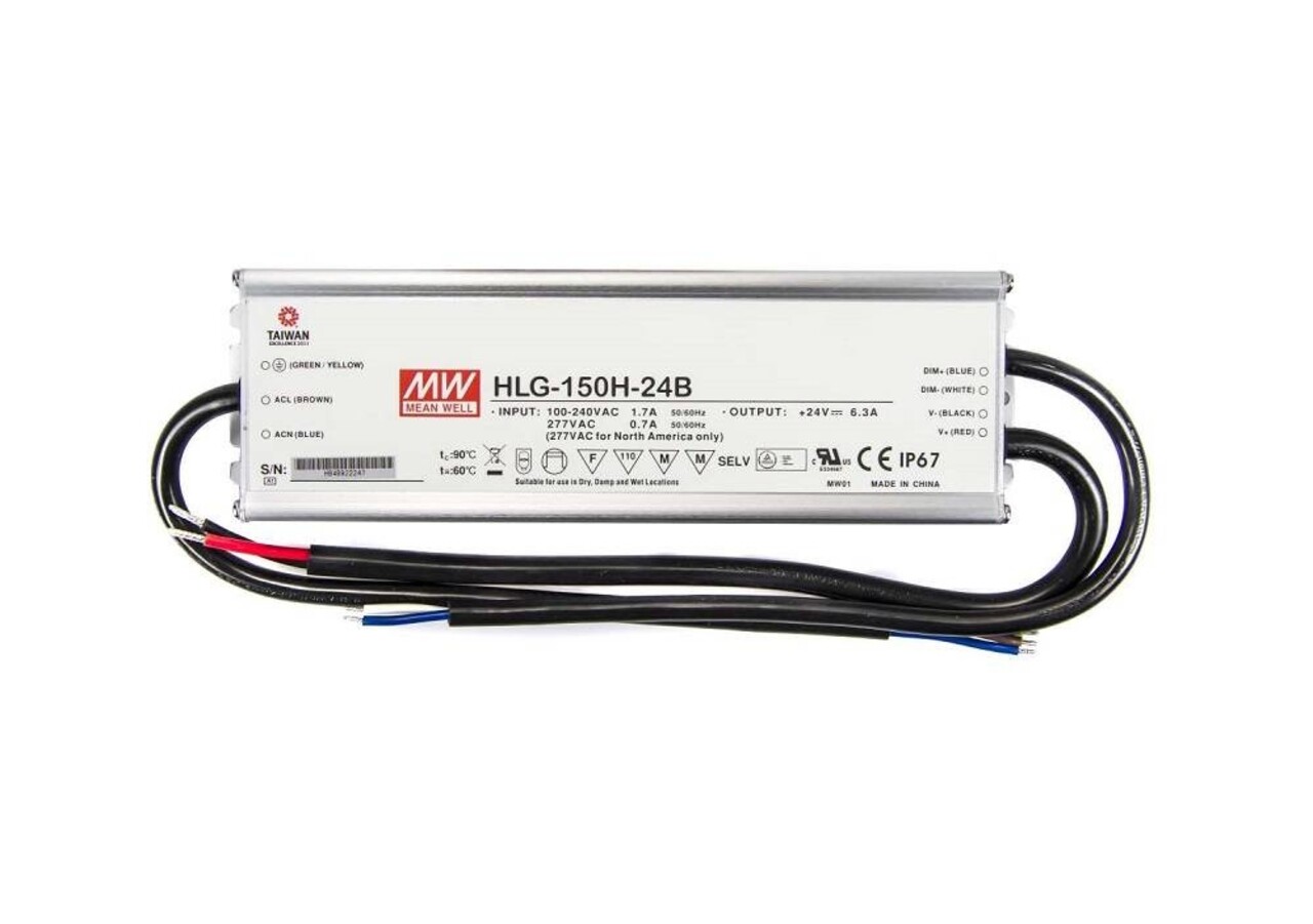 HLG-150H-24B Leddriver 24VDC-150Watt IP67 dimbaar