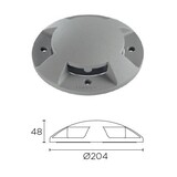 Leds-C4 Xena Surface LED 4-weg 1,5W bollard alu grijs 230V