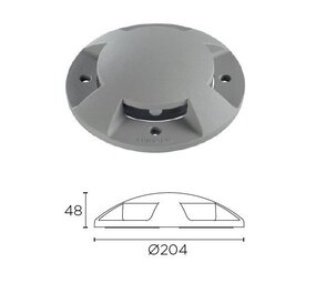 Leds-C4 Xena Surface LED 4-weg 1,5W bollard alu grijs 230V