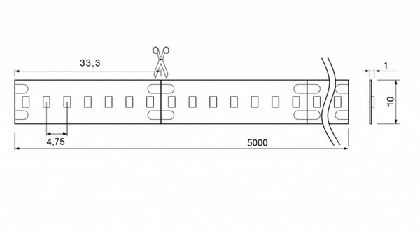 Drees Brilliant Basic 5 mtr 24V-14,4W  ledstrip 210 leds/p.mtr