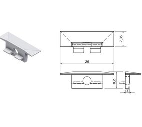 Drees Wing Mini profiel eindkappen (2 stuks) grijs