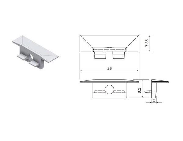 Drees Wing Mini profiel eindkappen (2 stuks) grijs