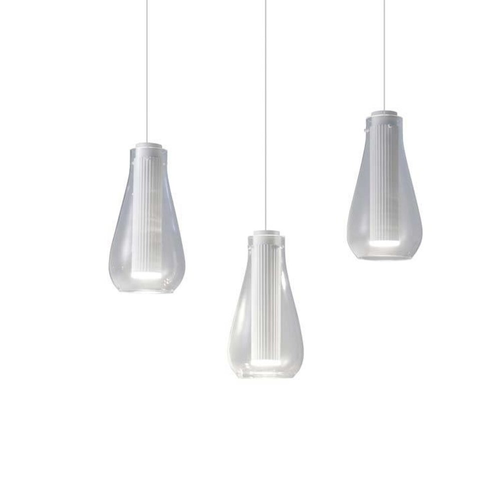 Grok Rigatto 3-voudige Led hanglamp wit 21,6W-2700K mat-wit