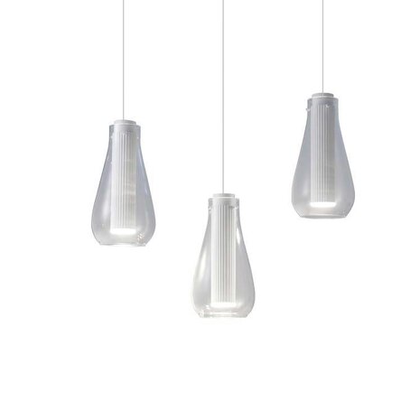 Grok Rigatto 3-voudige Led hanglamp wit 21,6W-2700K mat-wit