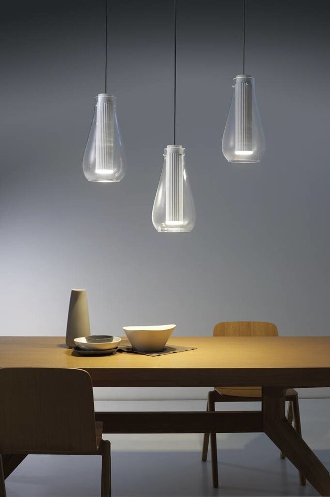 Grok Rigatto 3-voudige Led hanglamp wit 21,6W-2700K mat-wit