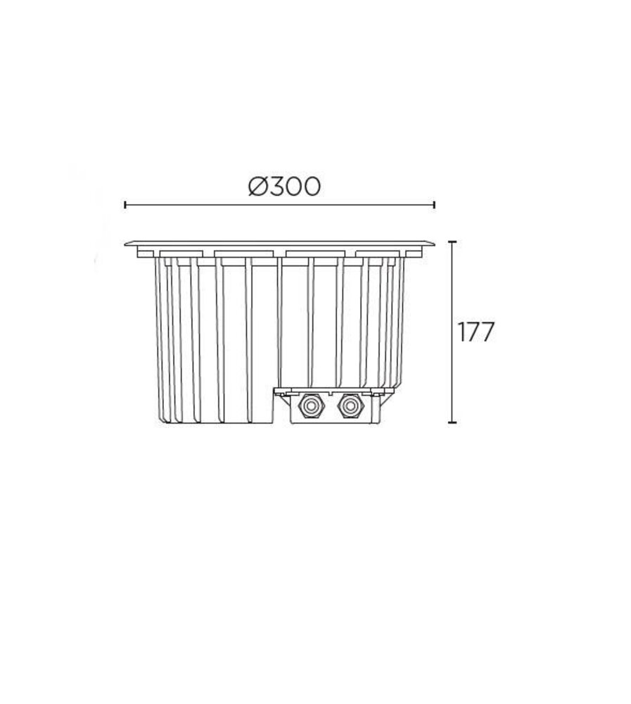 Leds-C4 Gea Power Led Pro grondspot  37,9Watt richtbaar RVS  3000-4000K