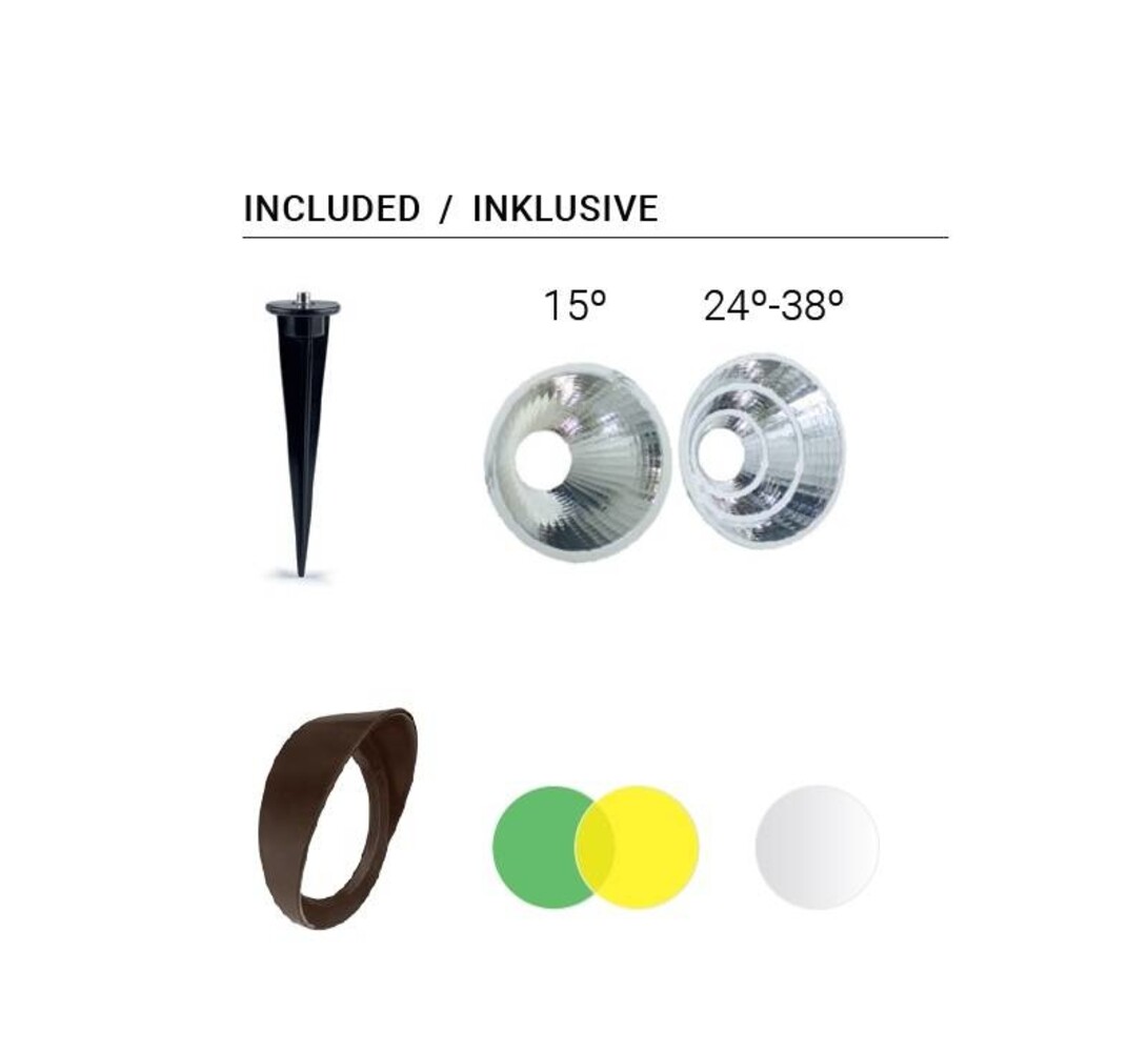 Leds-C4 Micro spotlight 3Watt met grondpin, roest bruin