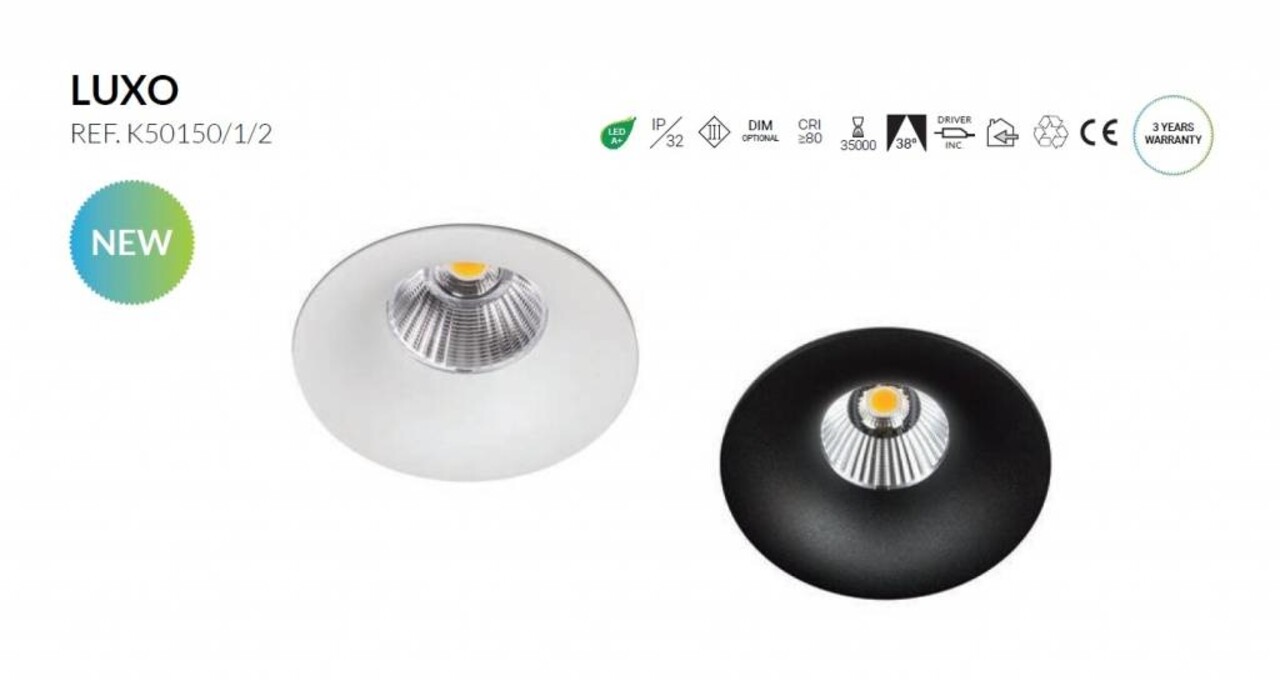 Kohl Luxo Led spot vast 22Watt-3000K, incl driver