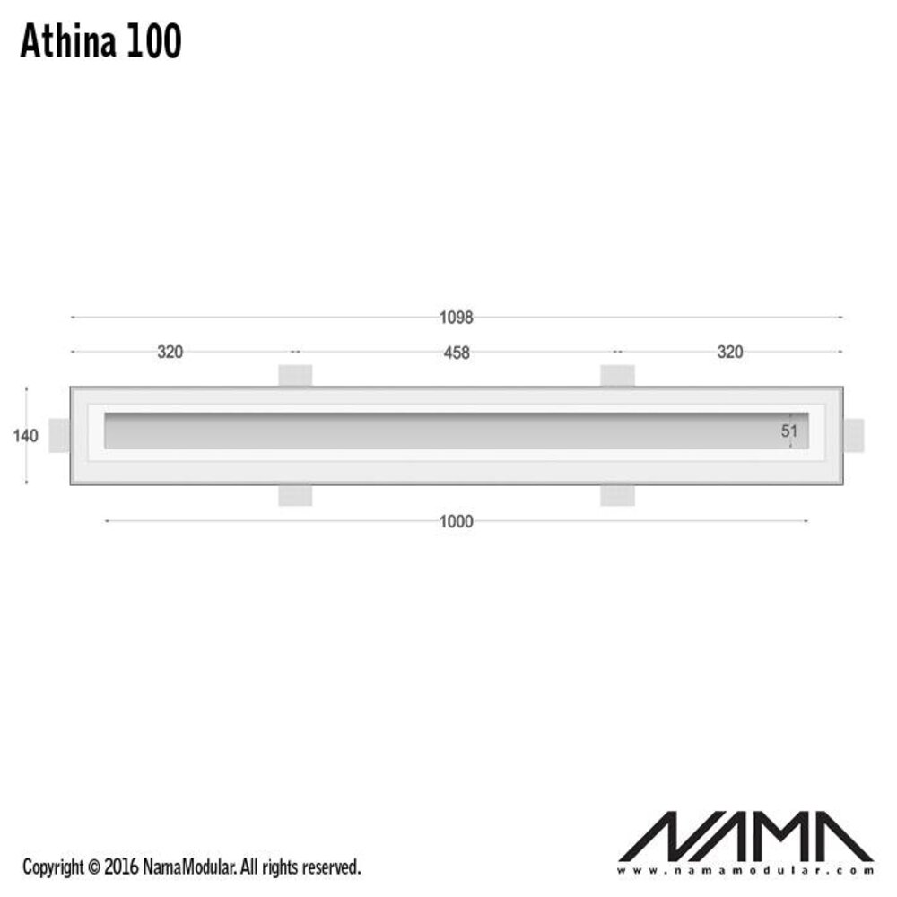 NAMA Athina 100 trimless kompleet inbouw Led profiel 100cm