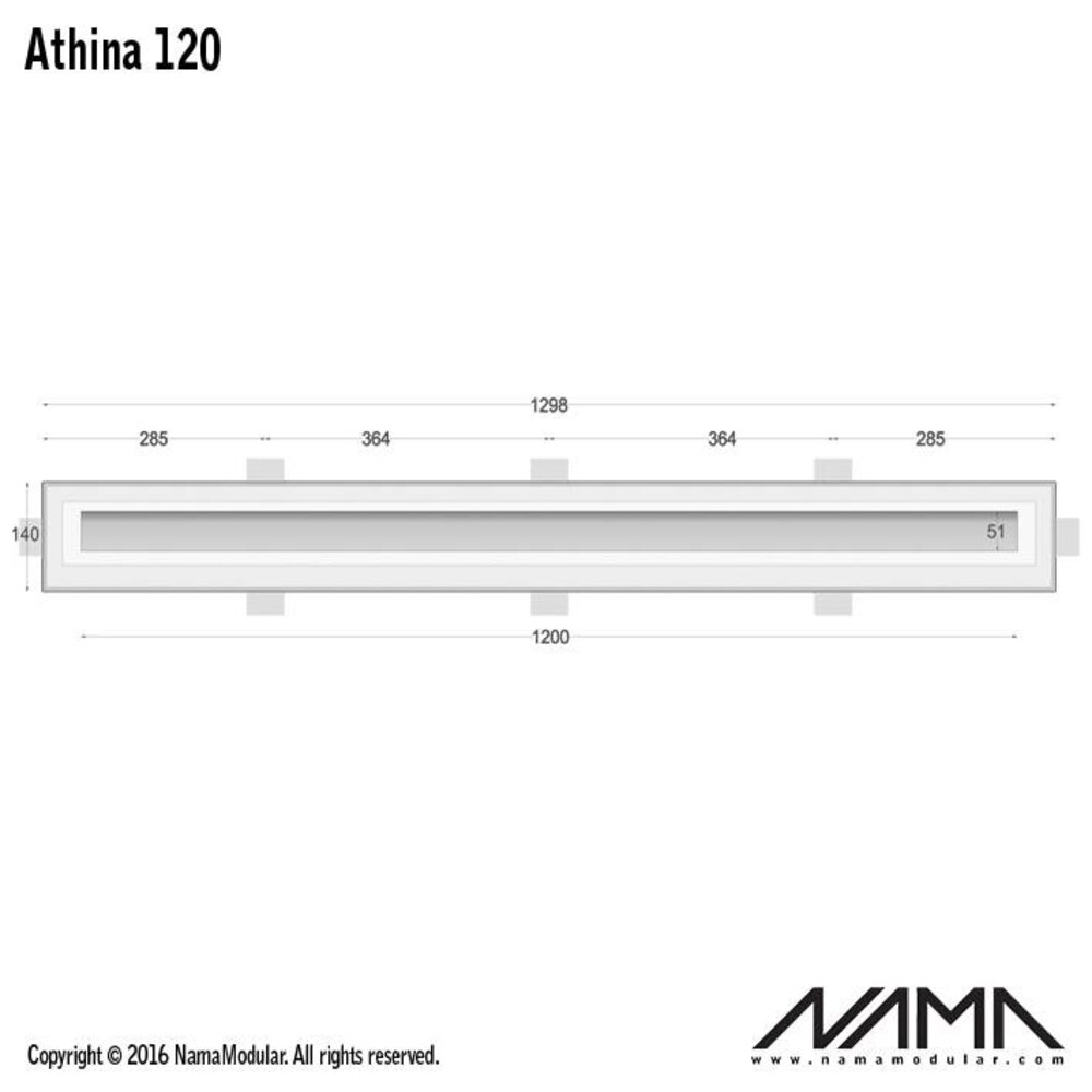 NAMA Athina 120 trimless kompleet inbouw Led profiel 120cm