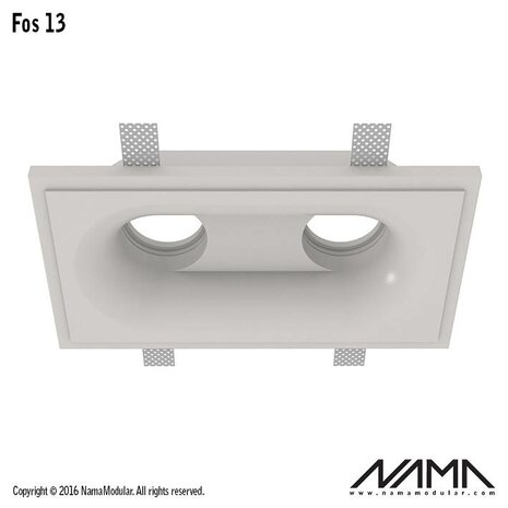 NAMA Fos 13 trimless gips 2-voudige inbouwspot rond NAMA Fos 13 trimless gips 2-voudige inbouwspot rond