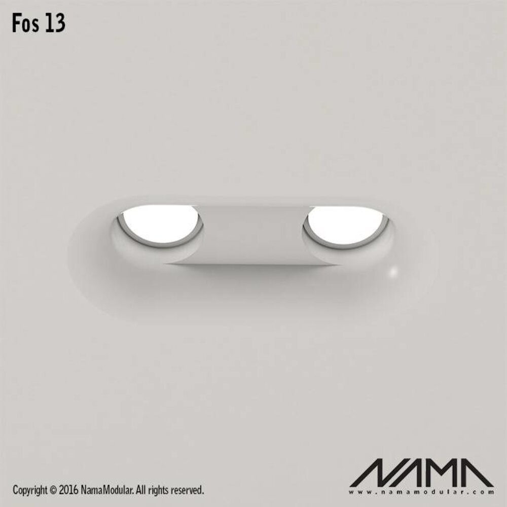 NAMA Fos 13 trimless gips 2-voudige inbouwspot rond NAMA Fos 13 trimless gips 2-voudige inbouwspot rond