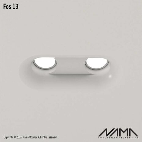 NAMA Fos 13 trimless gips 2-voudige inbouwspot rond NAMA Fos 13 trimless gips 2-voudige inbouwspot rond