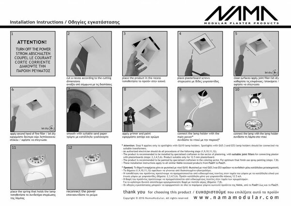 NAMA Fos 13 trimless gips 2-voudige inbouwspot rond NAMA Fos 13 trimless gips 2-voudige inbouwspot rond