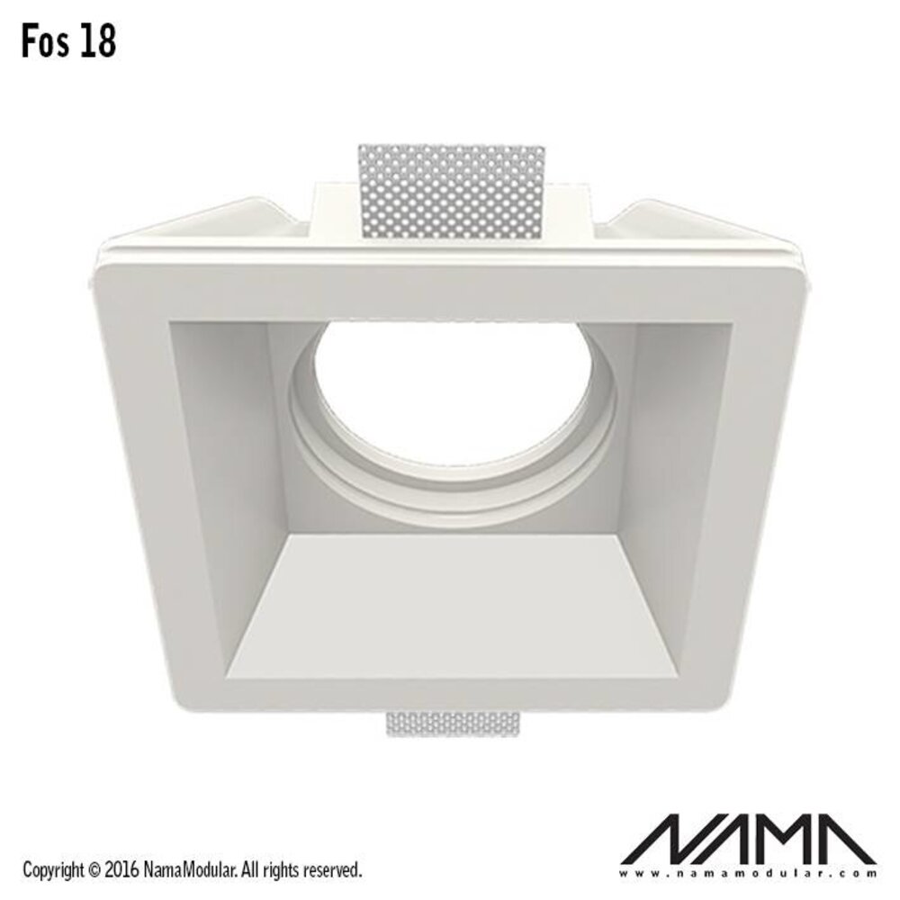 NAMA Fos 18 trimless gips inbouwspot vierkant voor Ø111mm ledlamp