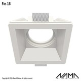 NAMA Fos18 trimless gips inbouwspot vierkant voor Ø111mm led