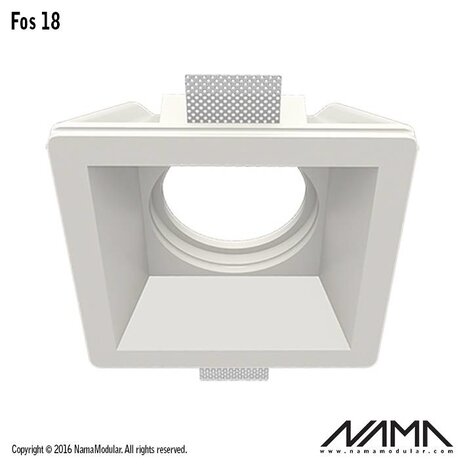 NAMA Fos 18 trimless gips inbouwspot vierkant voor Ø111mm ledlamp