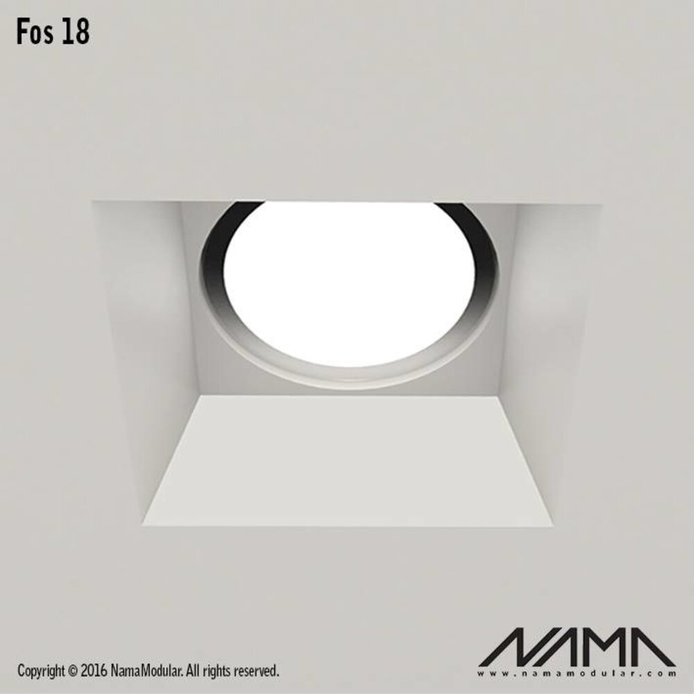NAMA Fos 18 trimless gips inbouwspot vierkant voor Ø111mm ledlamp