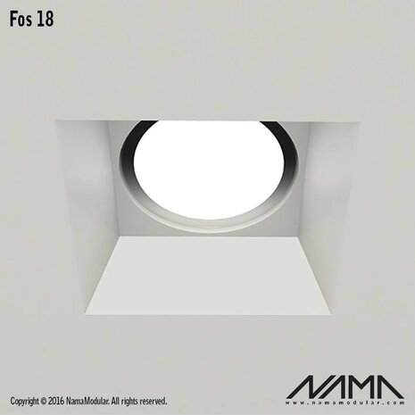 NAMA Fos 18 trimless gips inbouwspot vierkant voor Ø111mm ledlamp