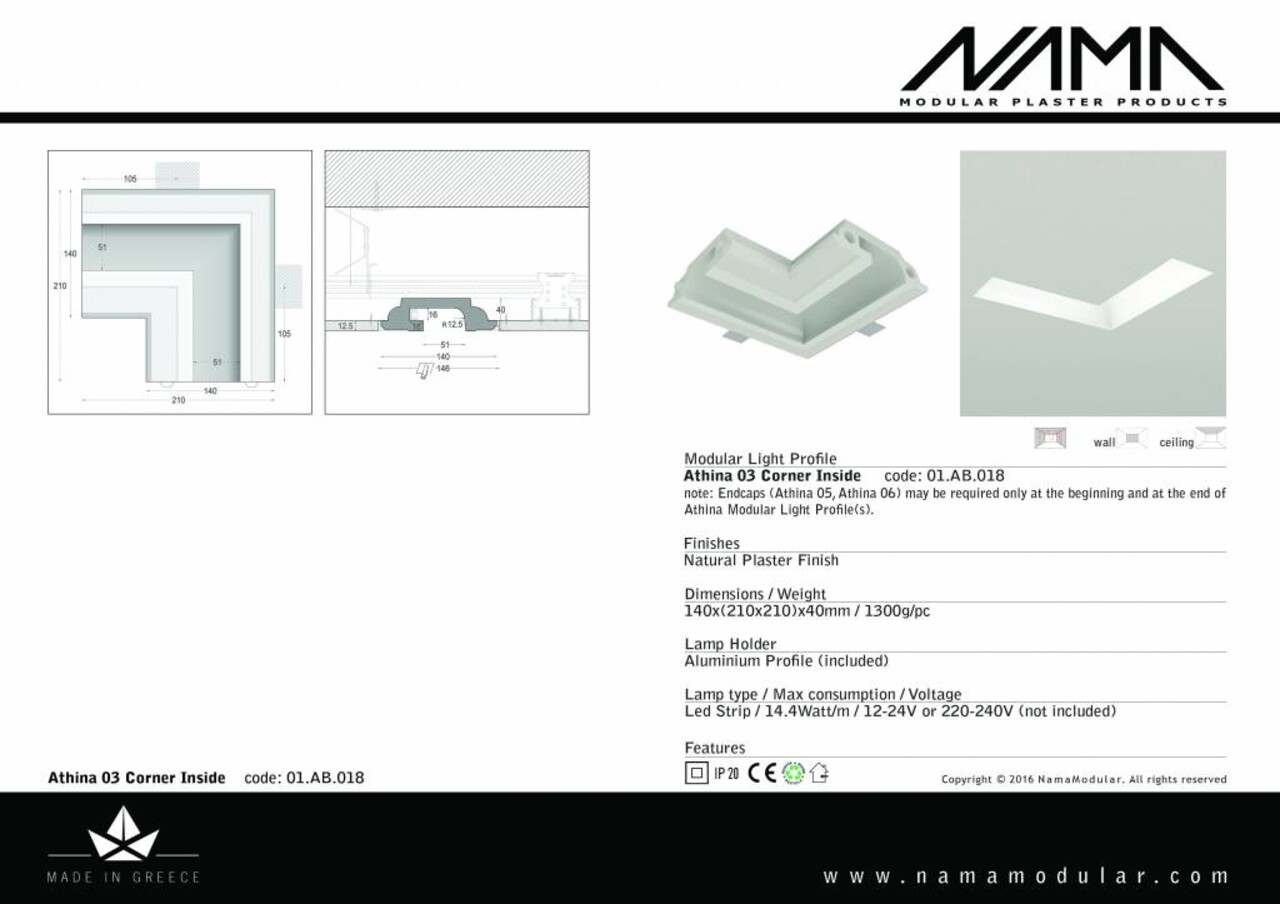 NAMA Athina 03  modulair trimless hoekstuk binnenzijde
