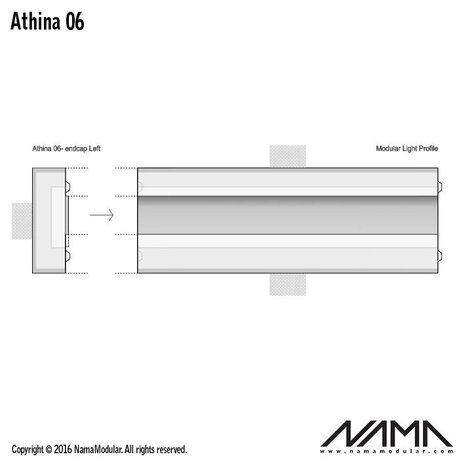 NAMA Athina 06 modulair trimless eindstuk links