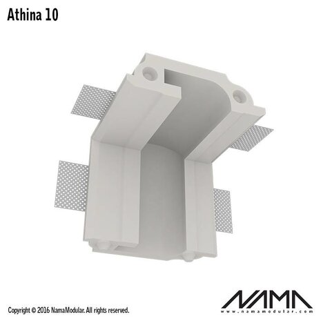 NAMA Athina 10 modulair trimless binnenliggend hoekstuk wand-plafond
