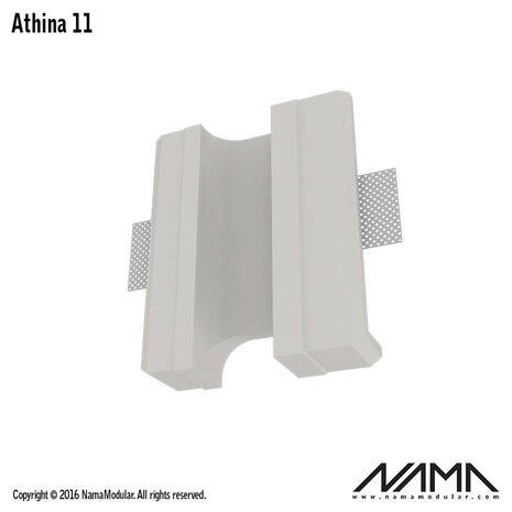 NAMA Athina 11 modulair trimless buitenliggend hoekstuk wand-plafond ledstrip links