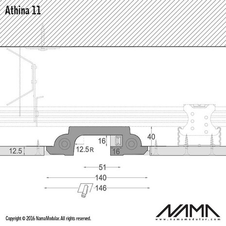 NAMA Athina 11 modulair trimless buitenliggend hoekstuk wand-plafond ledstrip links
