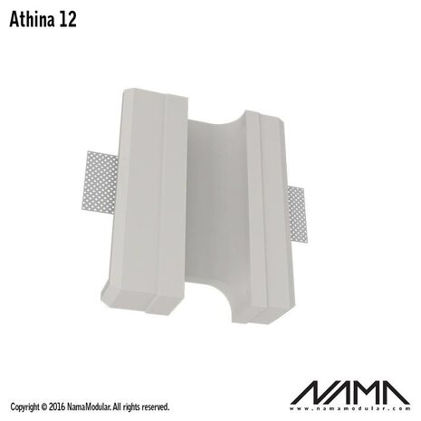 NAMA Athina 12 modulair trimless buitenliggend hoekstuk wand-plafond ledstrip rechts