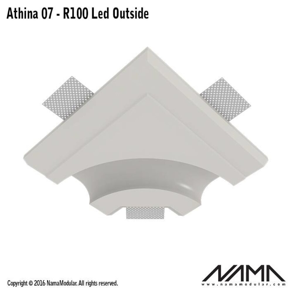 NAMA Athina 07-OUT trimless bocht R100, leds aan buitenzijde