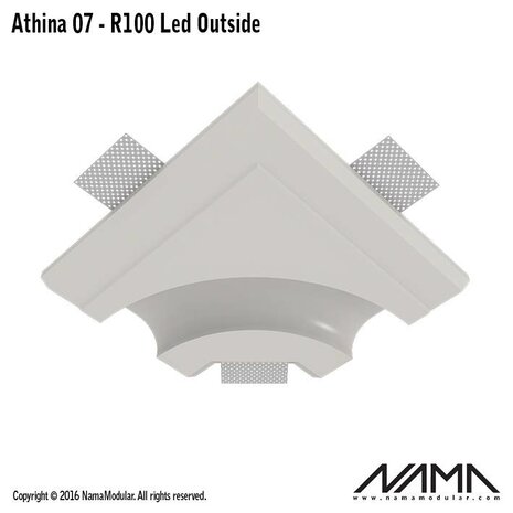 NAMA Athina 07-OUT trimless bocht R100, leds aan buitenzijde