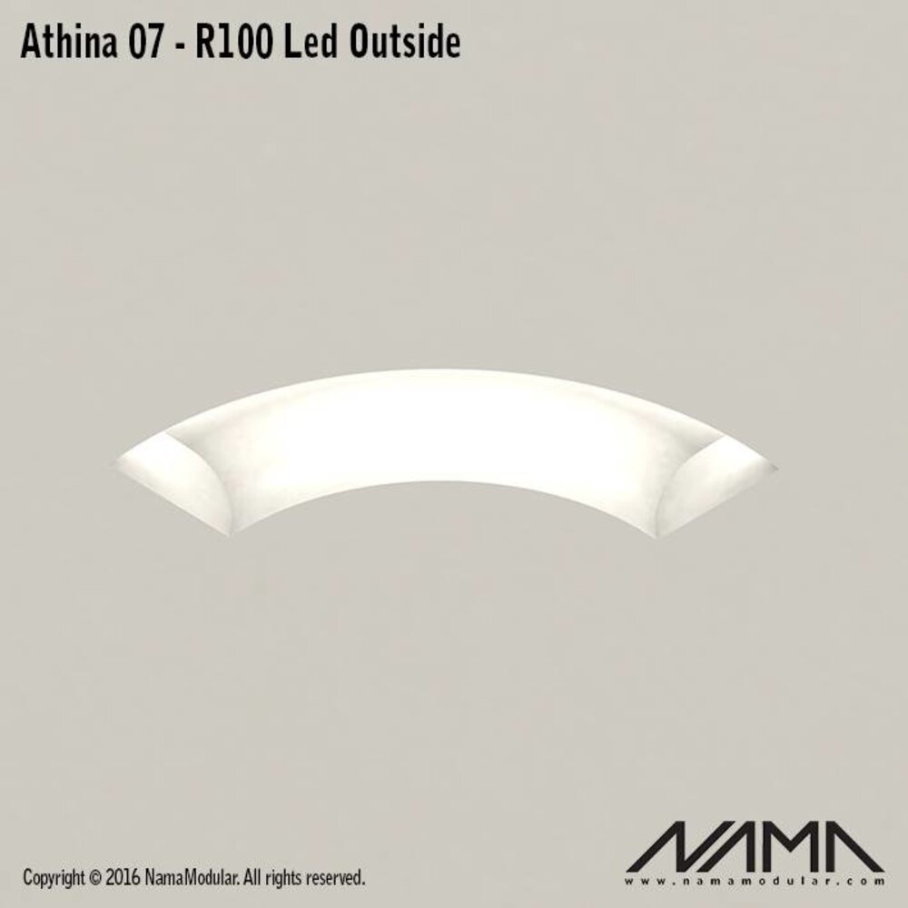 NAMA Athina 07-OUT trimless bocht R100, leds aan buitenzijde
