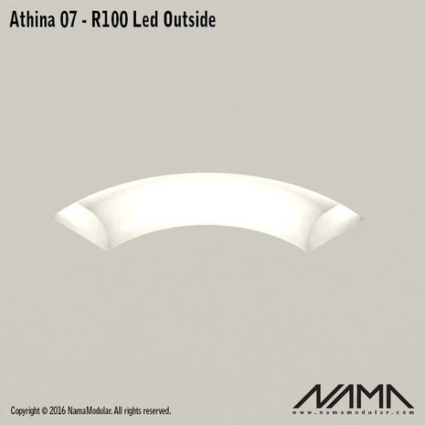 NAMA Athina 07-OUT trimless bocht R100, leds aan buitenzijde