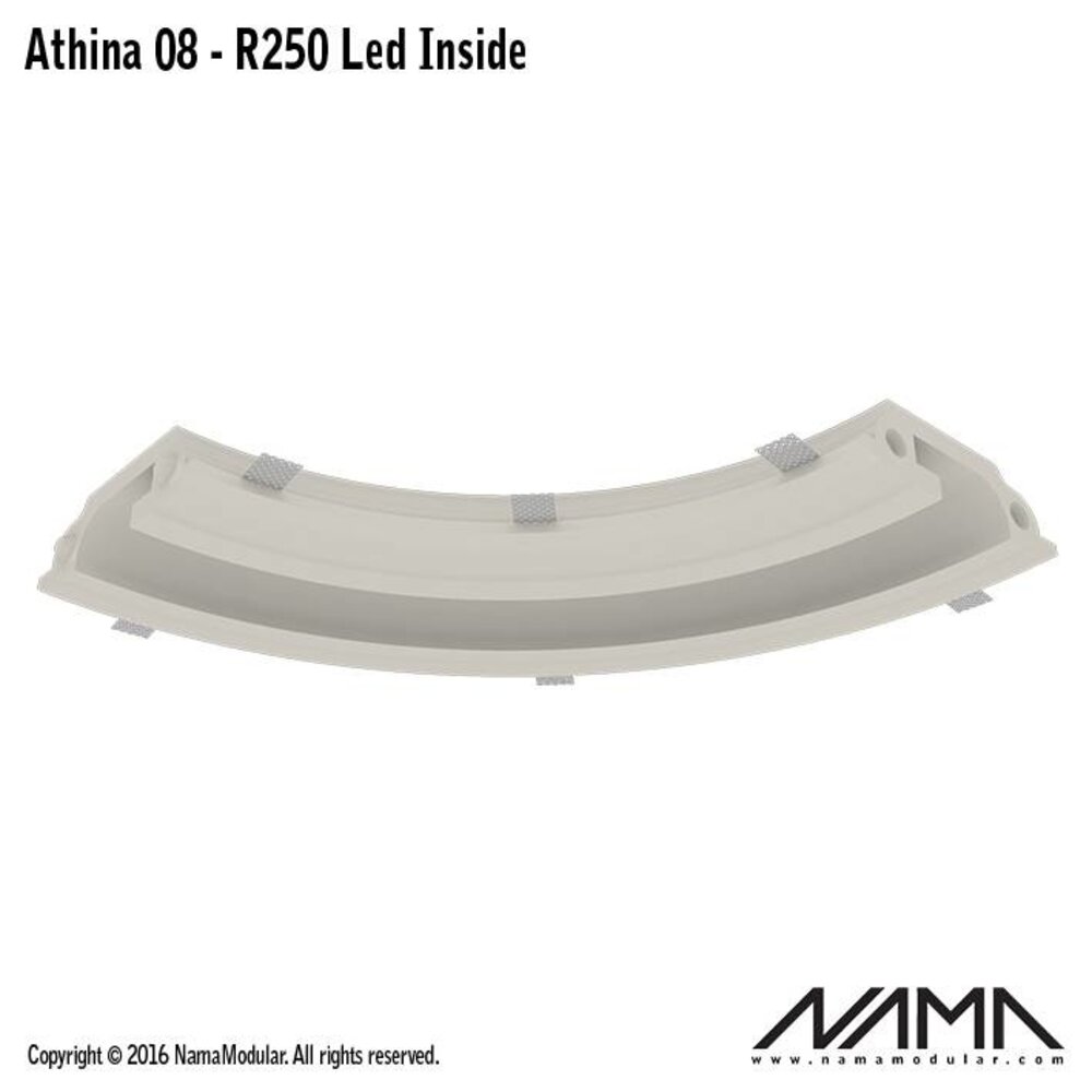 NAMA Athina 08-IN trimless bocht R250, leds aan binnenzijde