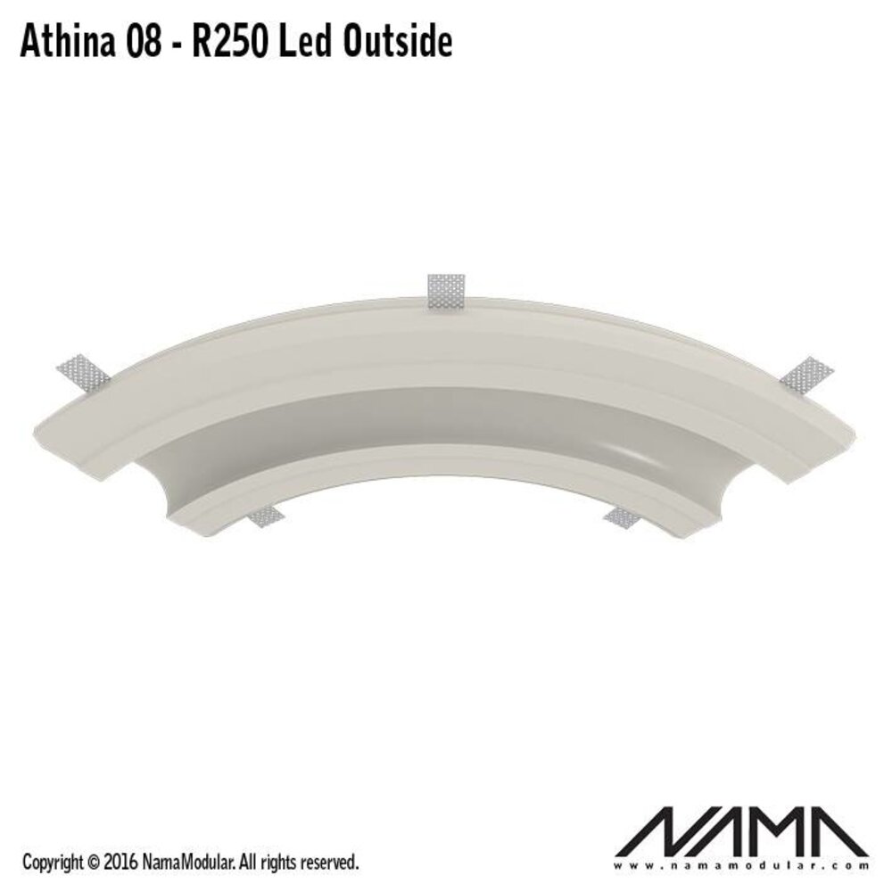 NAMA Athina 08-OUT trimless bocht R250, leds aan buitenzijde