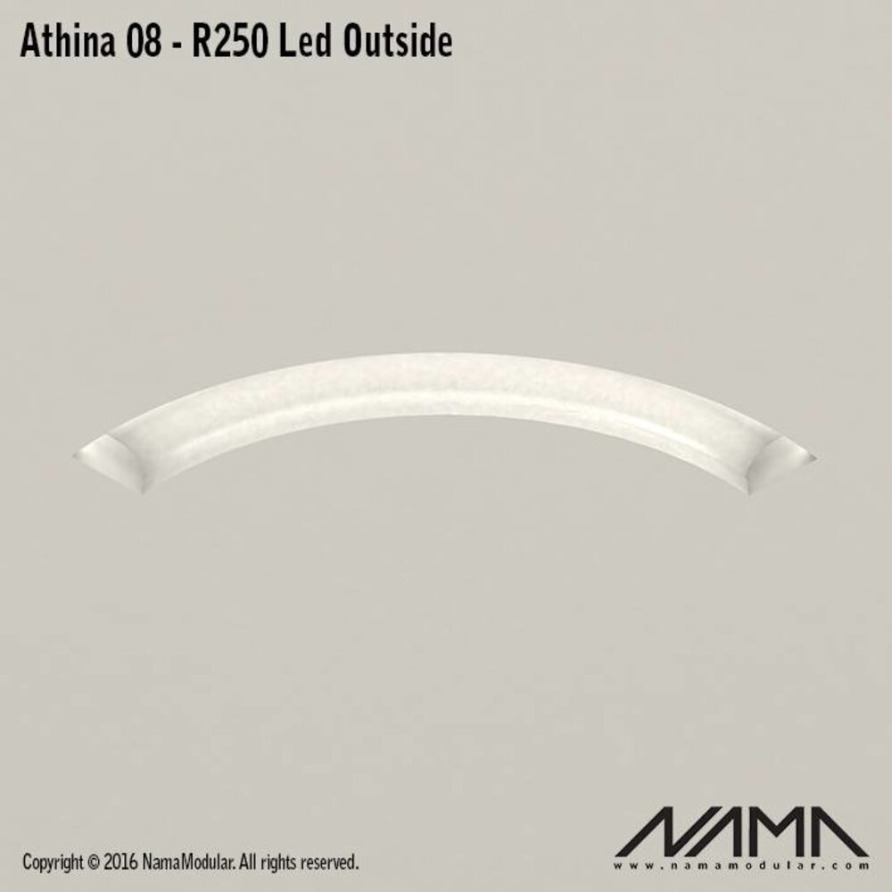 NAMA Athina 08-OUT trimless bocht R250, leds aan buitenzijde